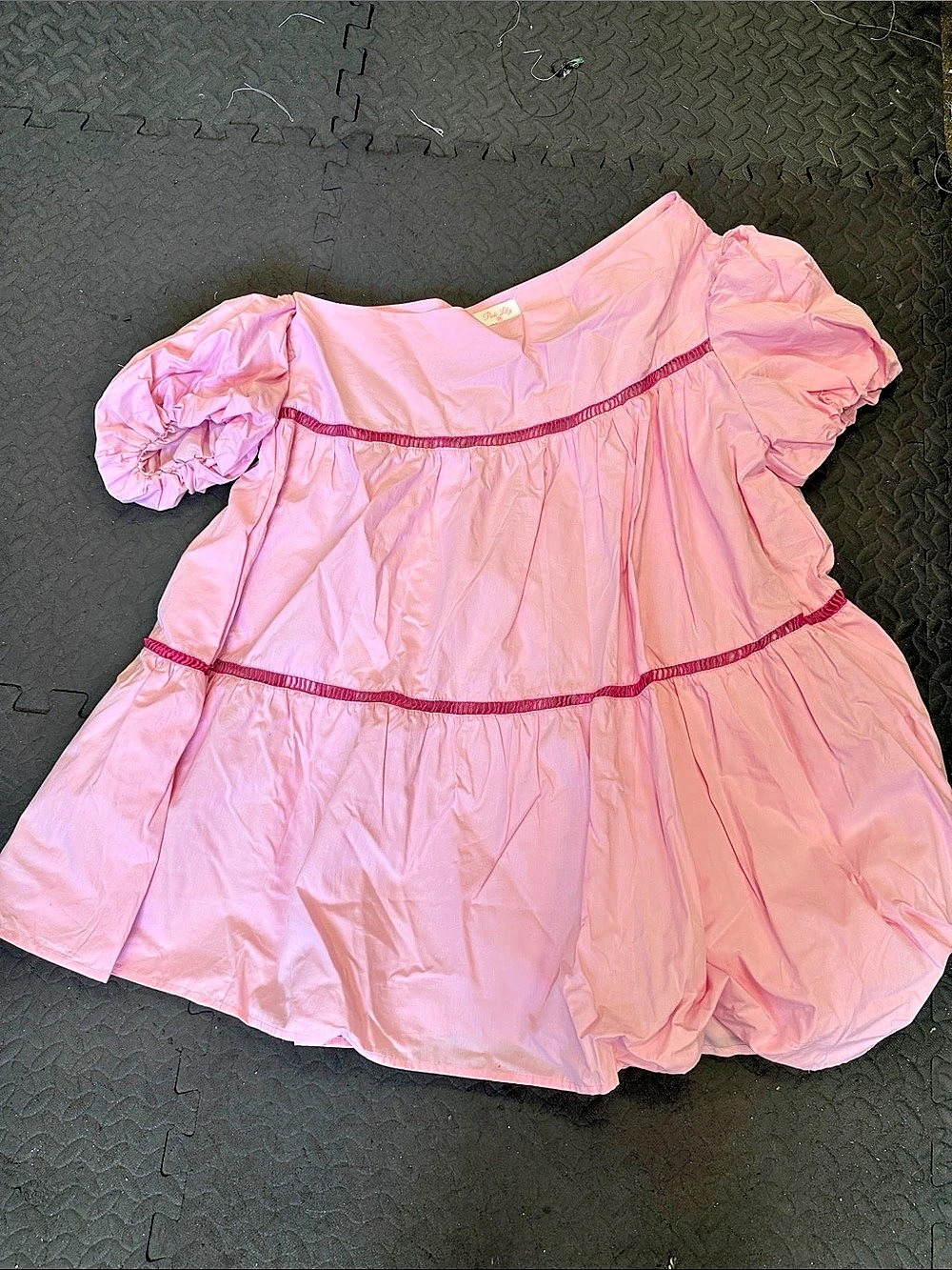 Pink Lily Delight Puff Dress Pink Mini Dress